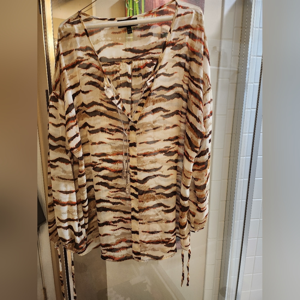 Tiger Design Sheer Blouse 18/20
